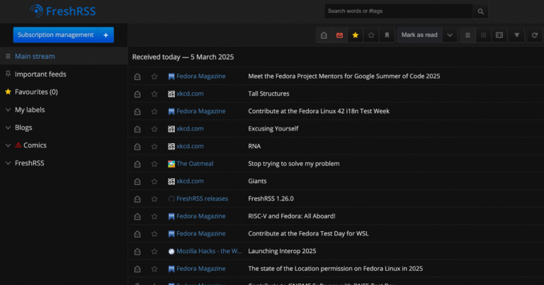 I self-hosted my own RSS reader to keep up with the news