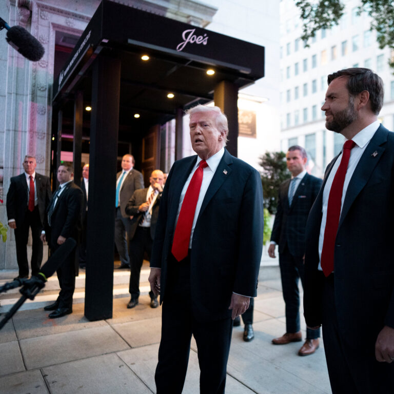Protesters Call Out Trump as He Dines Out in Washington