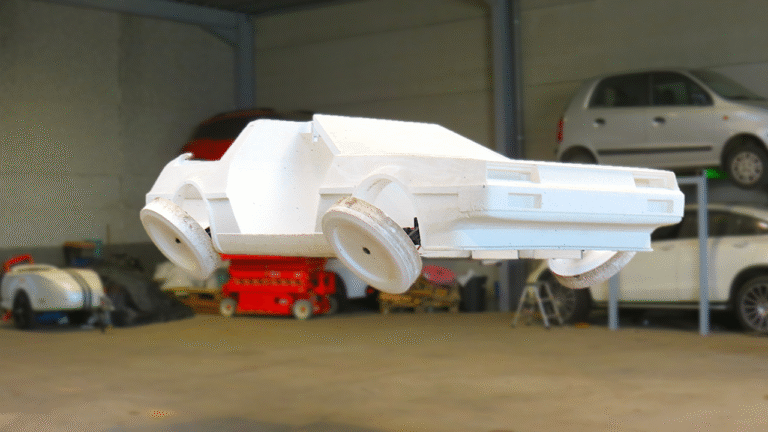 Full Scale Styrofoam DeLorean Finally Takes Flight