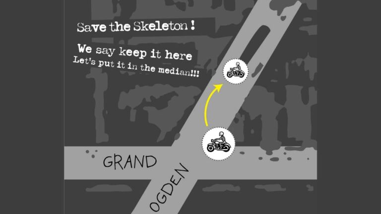 A Beloved Biker Bar Closed In Chicago, But Its Skeleton Rider Could Live On