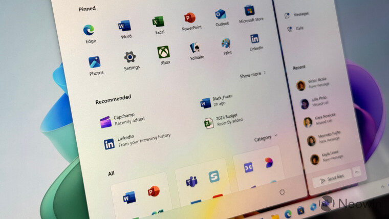 Windows 11 25H2 and 24H2 get the new Start menu and a lot of new features in KB5067036