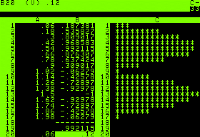 Spreadsheets Apple ][ Style